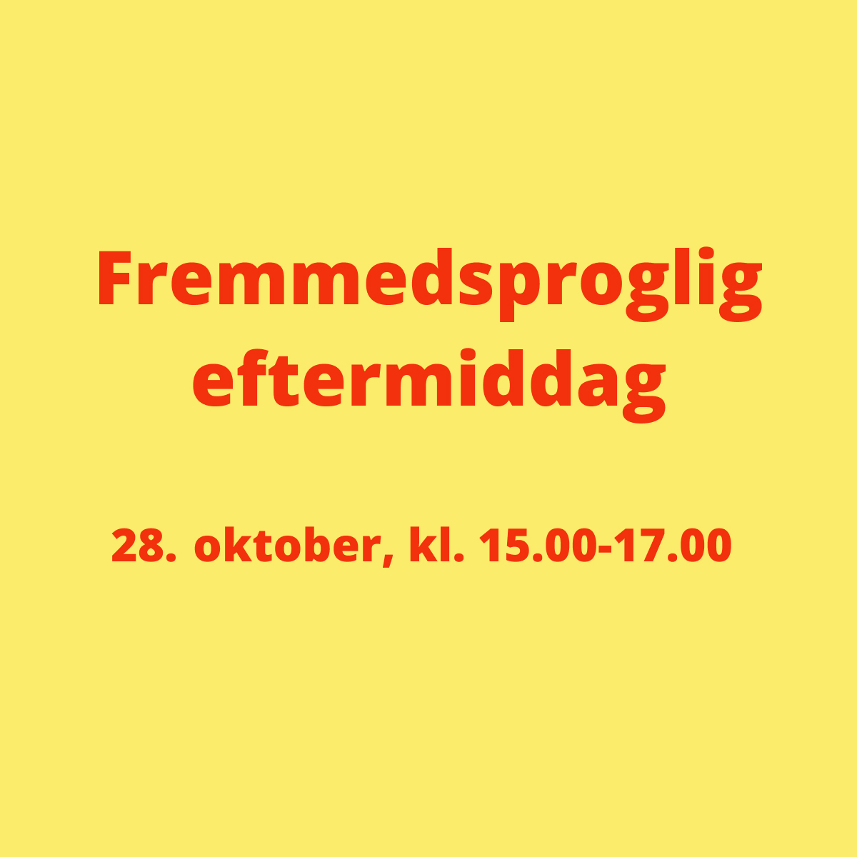 Fremmedsproglig eftermiddag